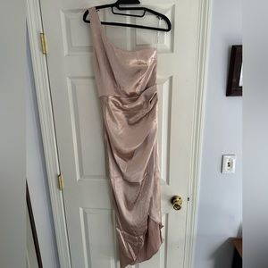 White fox Willow Wrap Dress - Champagne size 6